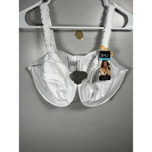 Bali Flower Bra Underwire White Bra Size 42DD Semi-sheer Seamed Cups 2-ply